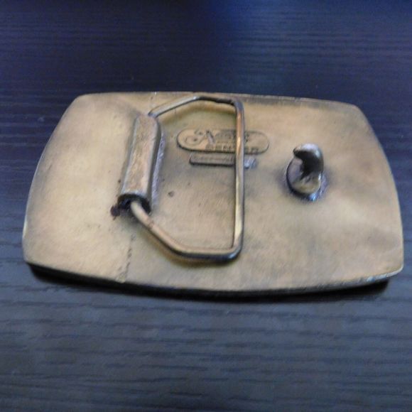 Vintage 1977 Belt Buckle Adezy Dog Dogs Canine Casual Brass RARE Made in USA - Picture 7 of 7